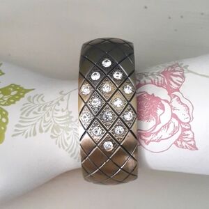 Diamond Patterned with crystals Cuff Bracelet ❤️